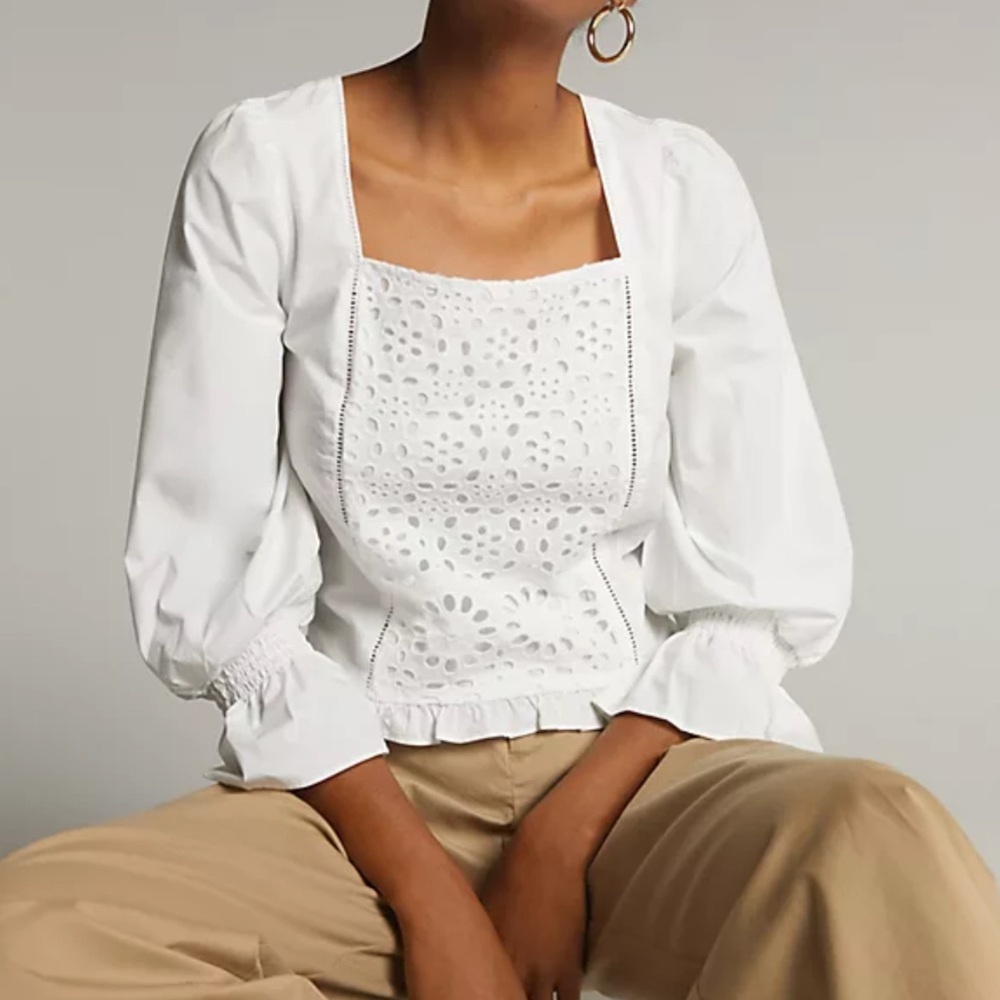 Anthropologie Maeve Sera Eyelet Blouse size S